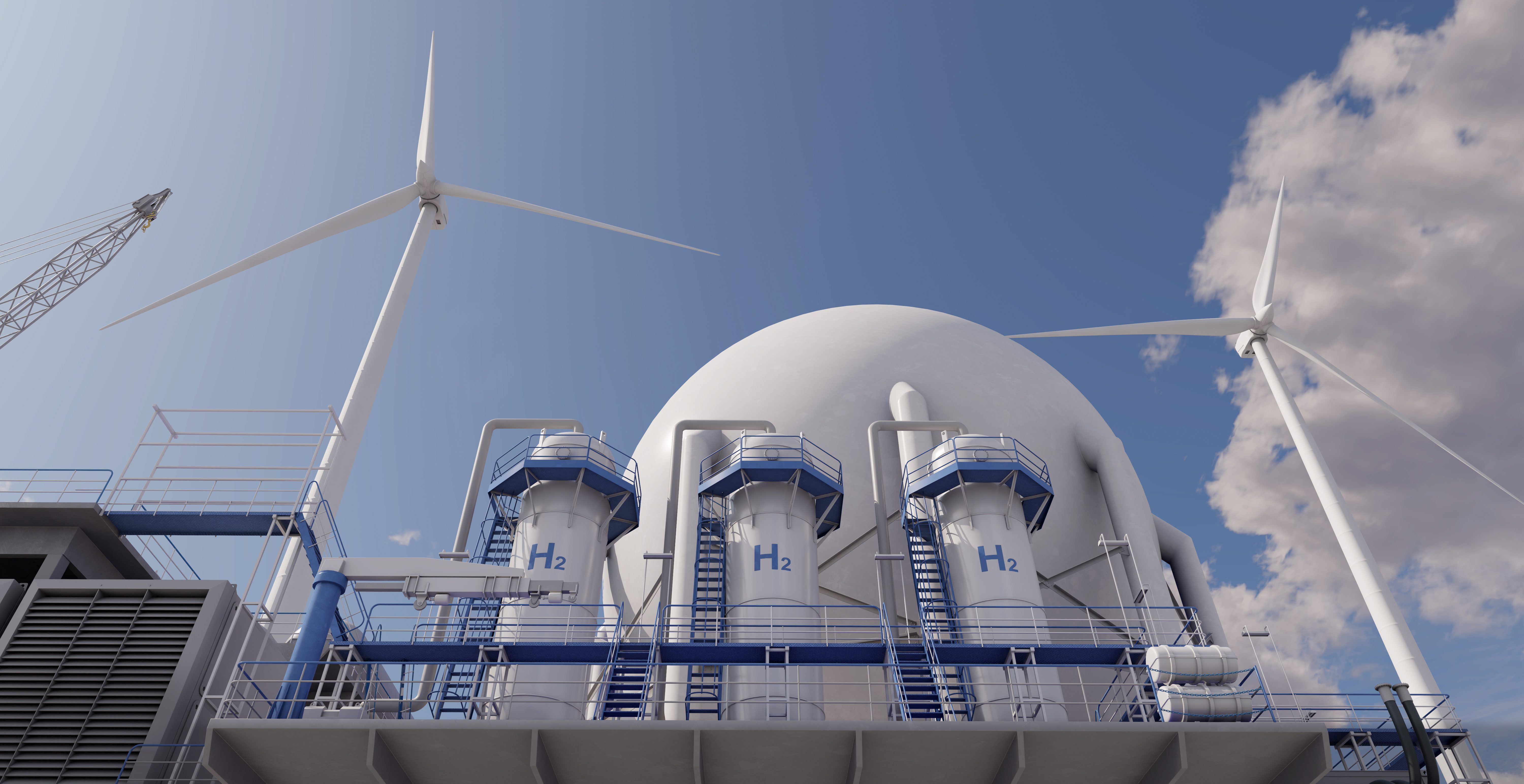 Außenansicht eines Hybridkraftwerks
